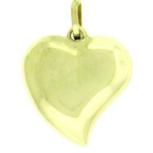 New Italian Real 14K Gold 3D Heart Charm Pendant